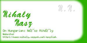 mihaly nasz business card